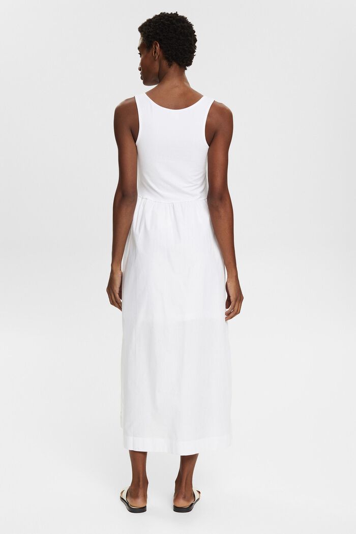 Midi-jurk van een materiaalmix, WHITE, detail image number 2