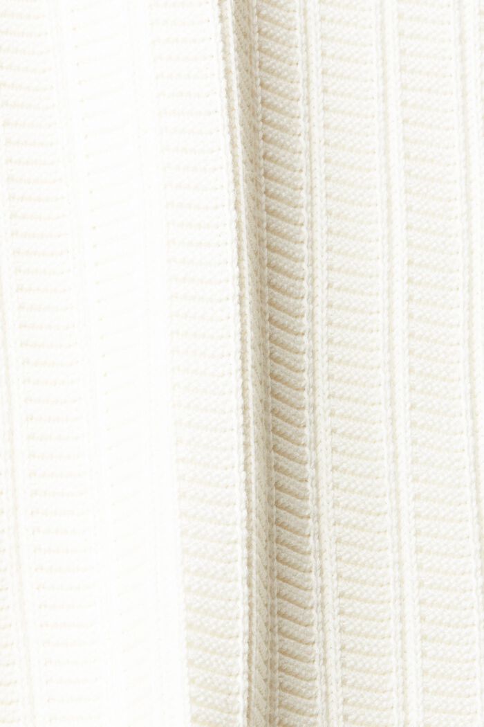 Grofgebreide trui met halve rits, OFF WHITE, detail image number 4