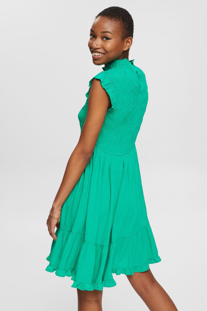 Mini-jurk met volantzoom, LENZING™ ECOVERO™, GREEN, detail image number 2
