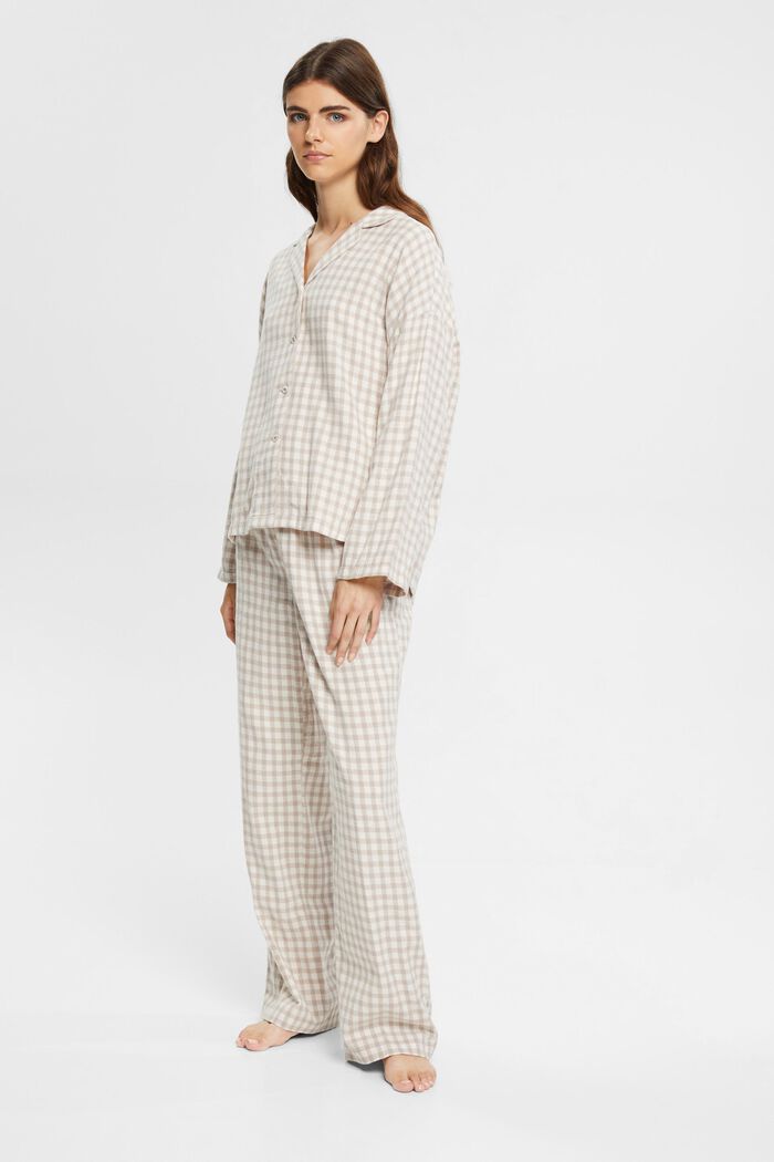 Geruite flanellen pyjama, SAND, detail image number 1