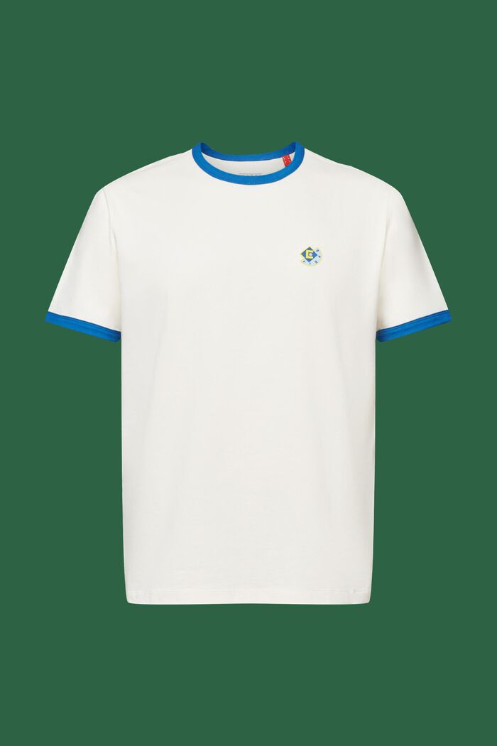 Katoenen T-shirt met ronde hals en logo, OFF WHITE, detail image number 6
