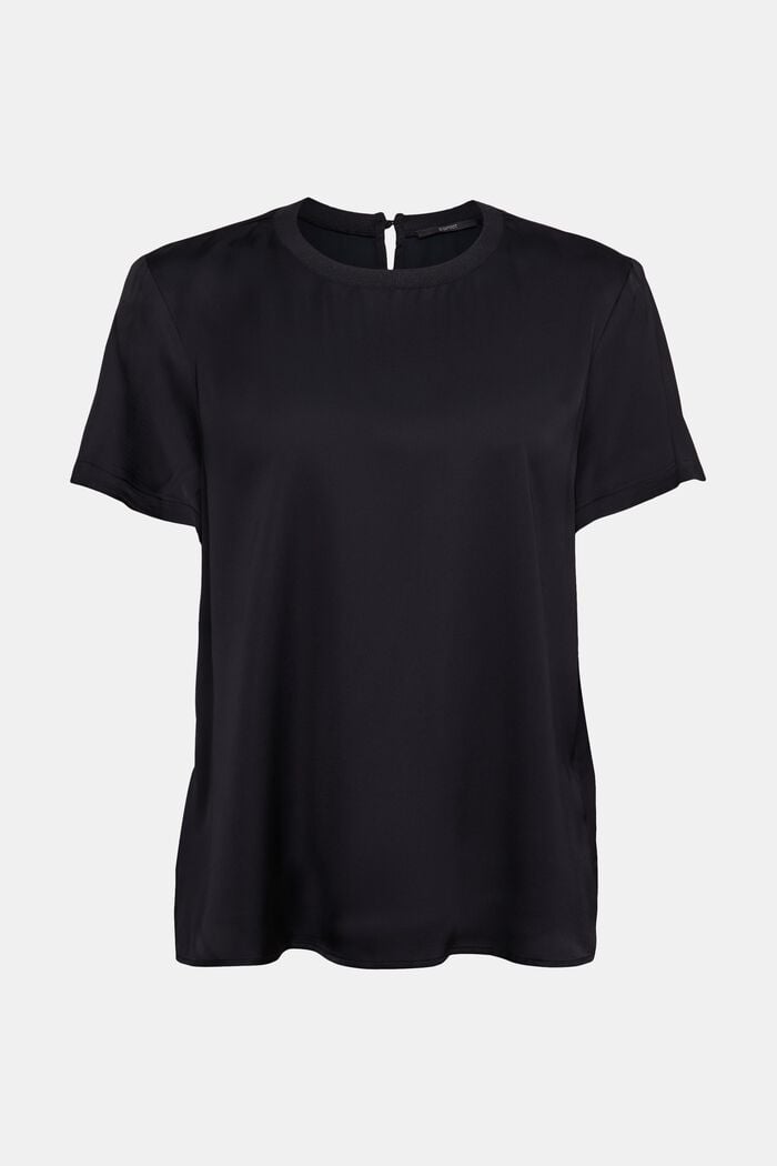 Satijnen blouse, LENZING™ ECOVERO™, BLACK, detail image number 2