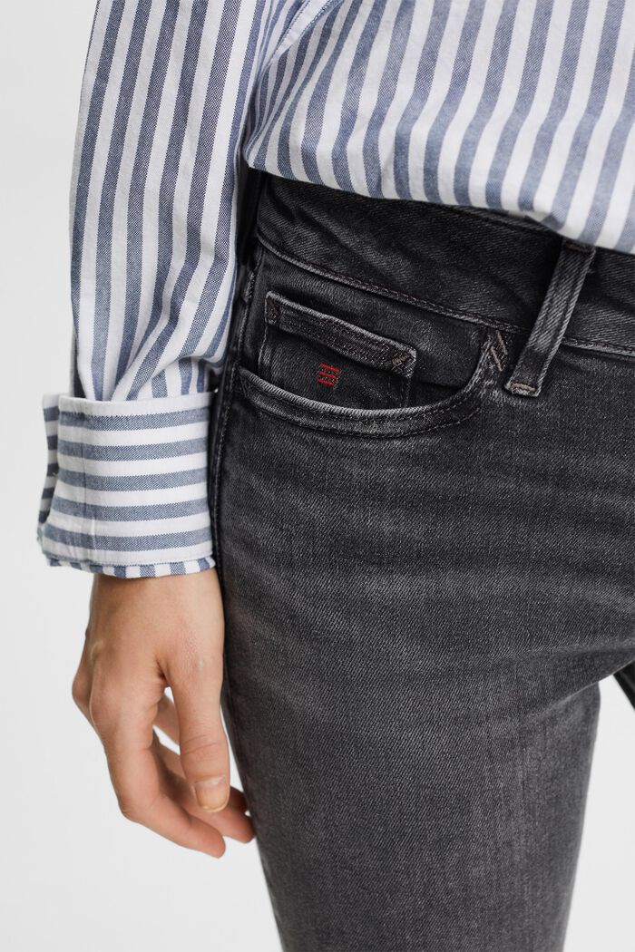 Slim fit jeans met middelhoge taille, BLACK DARK WASHED, detail image number 2