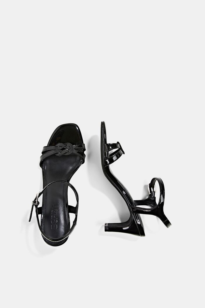 Sandalen van imitatielakleer, BLACK, detail image number 1