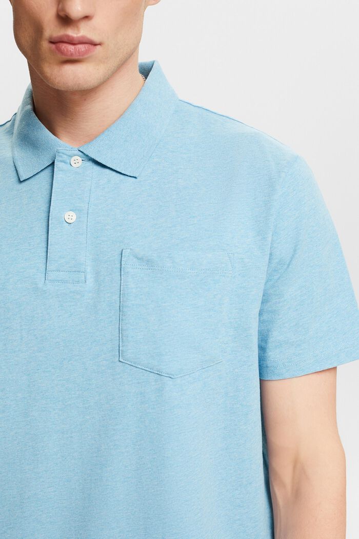 Gemêleerde polo, LIGHT TURQUOISE, detail image number 3