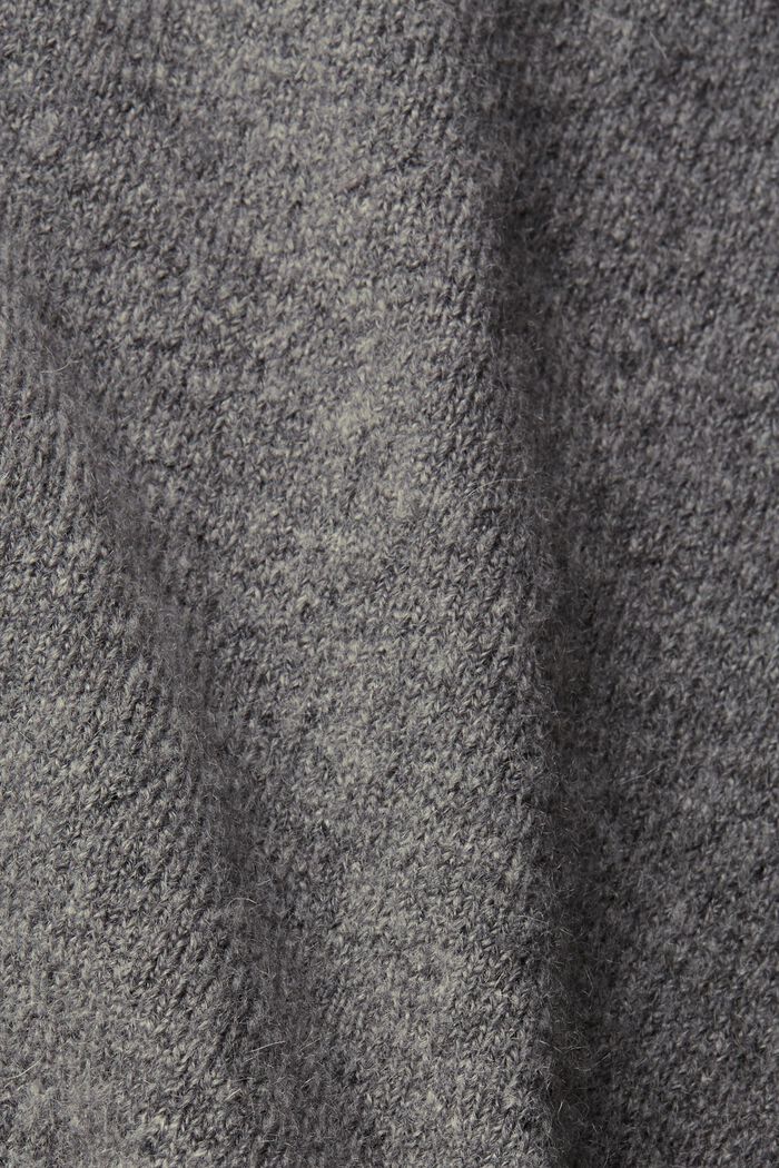 Met wol: vest met een V-hals, GUNMETAL, detail image number 4