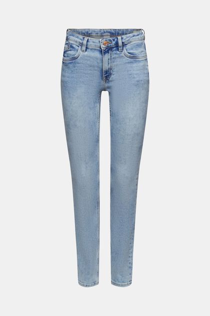 Mid-rise slim fit stretchjeans, BLUE LIGHT WASHED, overview