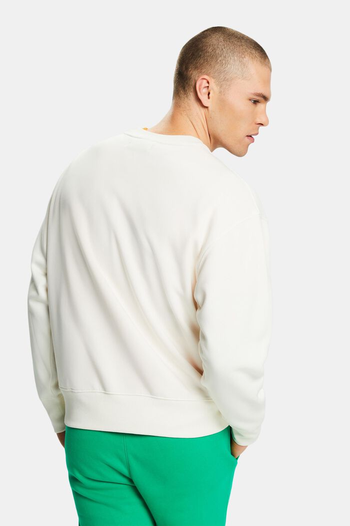 Uniseks logo-sweatshirt van katoenen fleece, OFF WHITE, detail image number 4