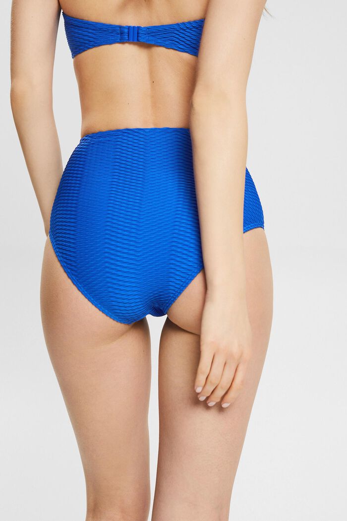 High waist bikinislip met gestructureerde strepen , BRIGHT BLUE, detail image number 3