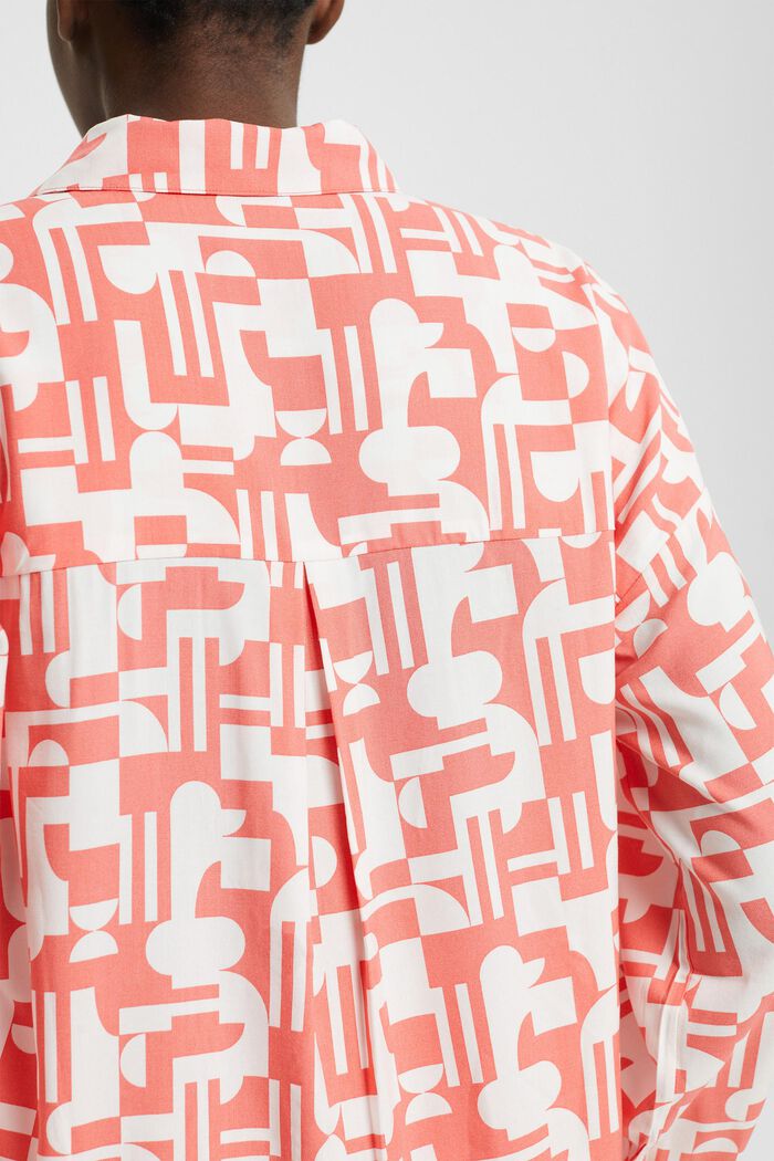Pyjama met print van LENZING™ ECOVERO™ viscose, CORAL, detail image number 4