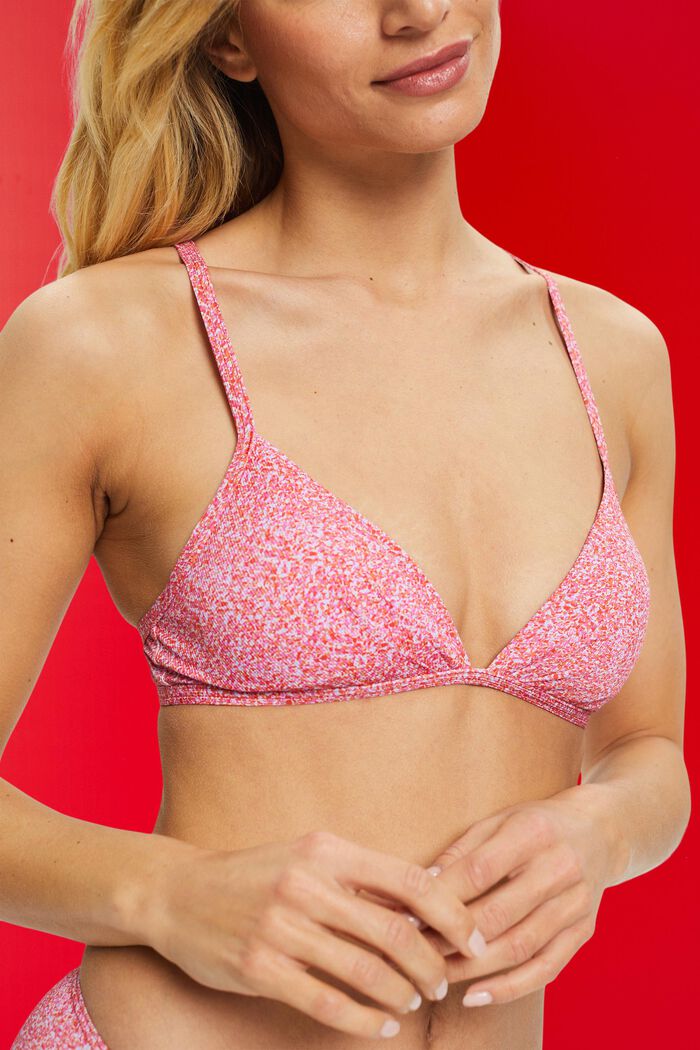 Gewatteerde bikinitop met print, PINK, detail image number 1