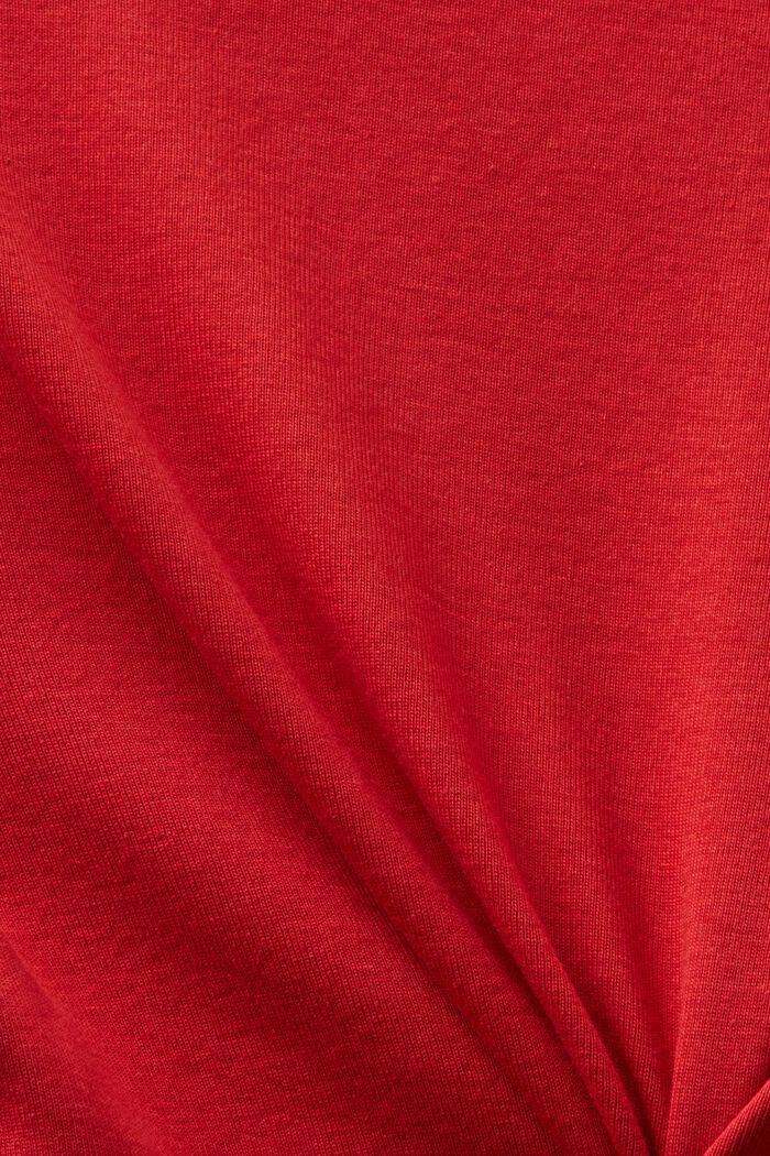 Katoenen T-shirt met korte mouwen, DARK RED, detail image number 4