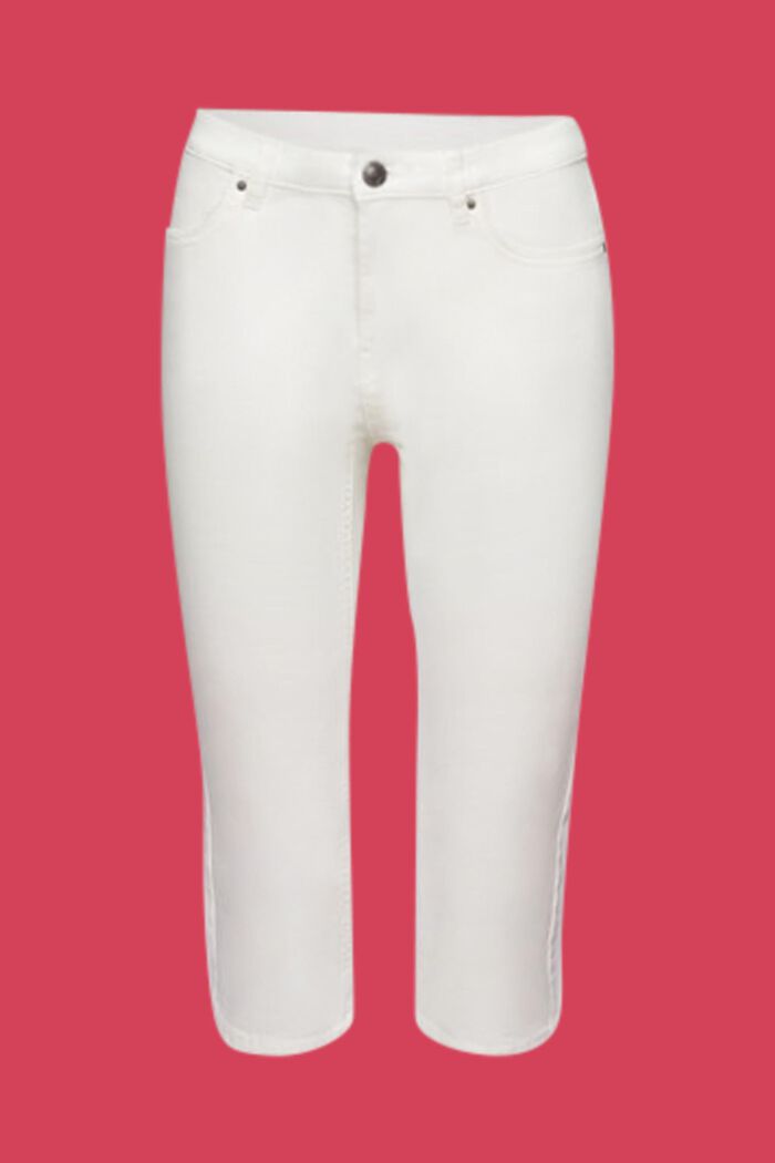 Mid rise capri jeans, WHITE, detail image number 6