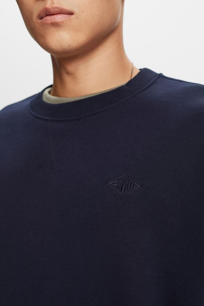 Sweatshirt met logoborduursel, NAVY, detail image number 2