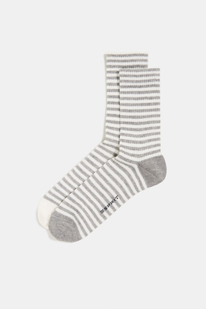 Set van 2 paar sokken in een strepenlook, LIGHT GREY, detail image number 0