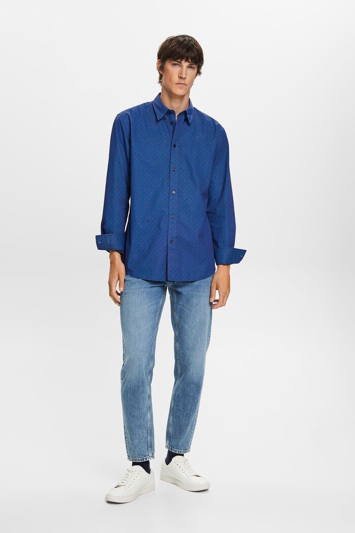 Buttondown-overhemd met motief, 100% katoen, BRIGHT BLUE, detail image number 1