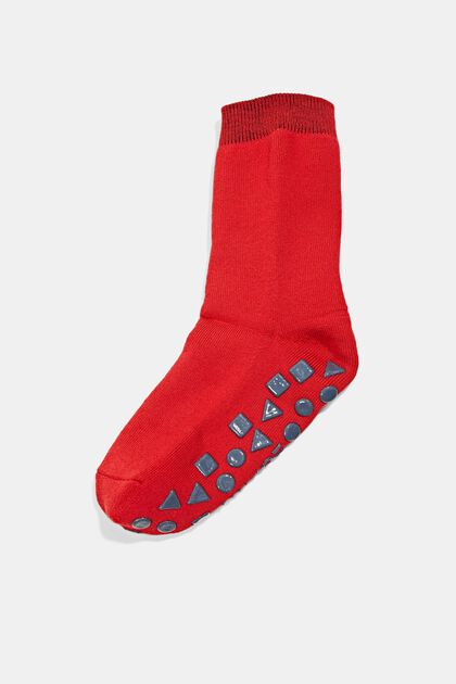 Stroeve sokken van een mix met biologisch katoen, RED PEPPER, overview