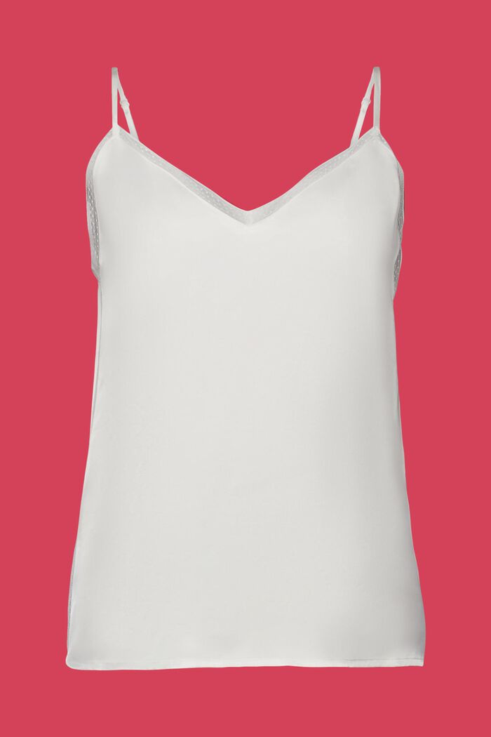 Satijnen camisole met kanten randje, LENZING™ ECOVERO™, OFF WHITE, detail image number 6