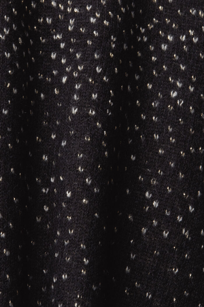 Gebreide trui met gevlekt motief, BLACK, detail image number 7
