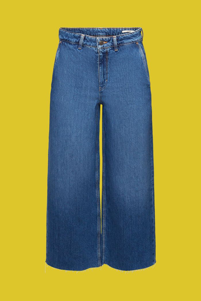 Culotte jeans met hoge taille, BLUE MEDIUM WASHED, detail image number 6