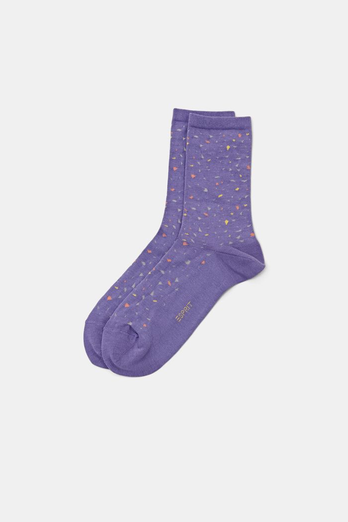 Gebreide sokken met print, LILAC, detail image number 0