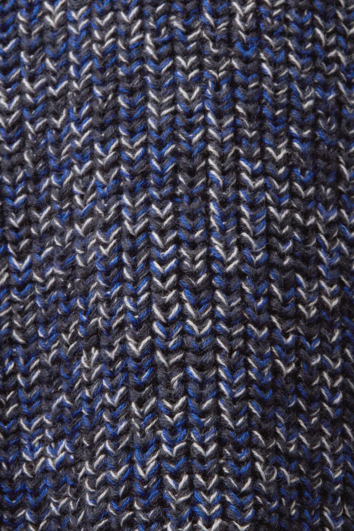 Katoenen trui met ribbreisel, PETROL BLUE, detail image number 5
