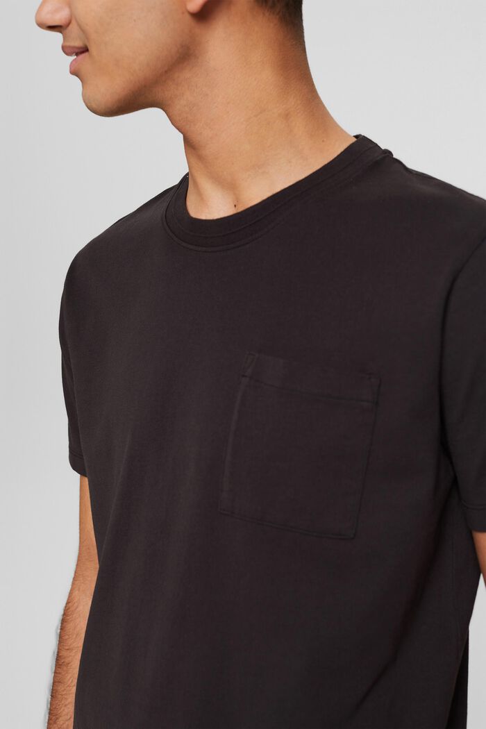 Jersey T-shirt met borstzak, BLACK, detail image number 1