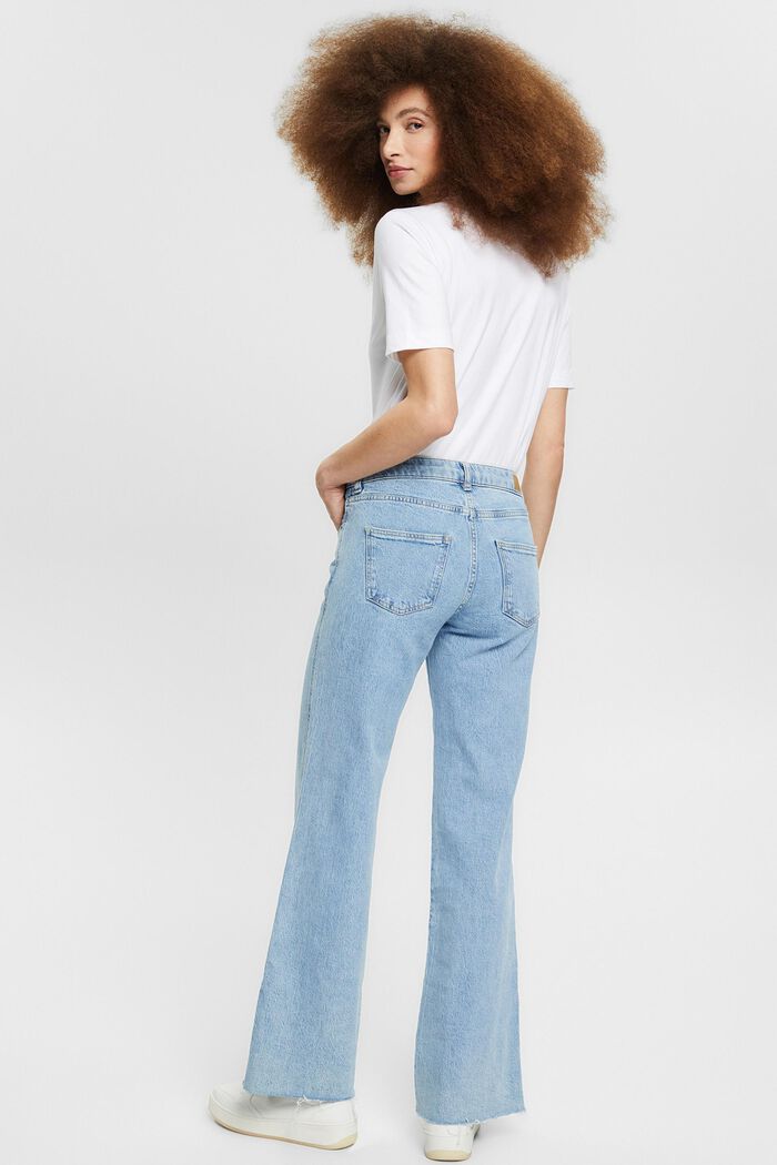 Wide leg jeans van organic cotton, BLUE LIGHT WASHED, detail image number 3