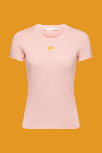 T-shirt met bloemenprint op de borst