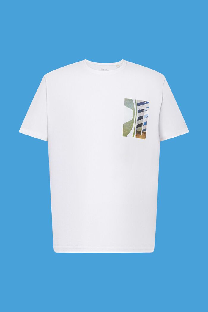 T-shirt met ronde hals, 100% katoen, WHITE, detail image number 6