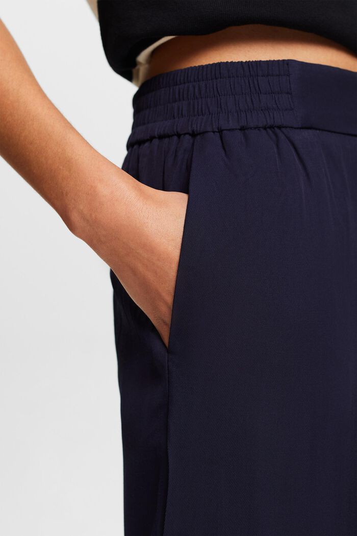 Pull-on broek van twill met wijde pijpen, NAVY, detail image number 2