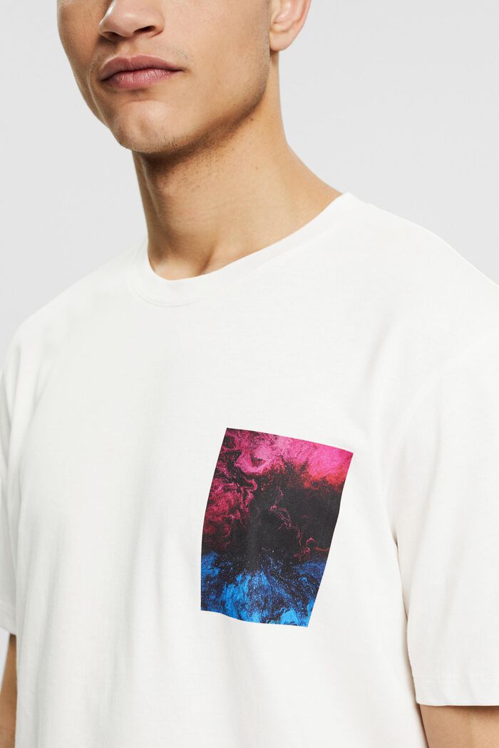 Jersey T-shirt met print, 100% biologisch katoen, OFF WHITE, detail image number 1