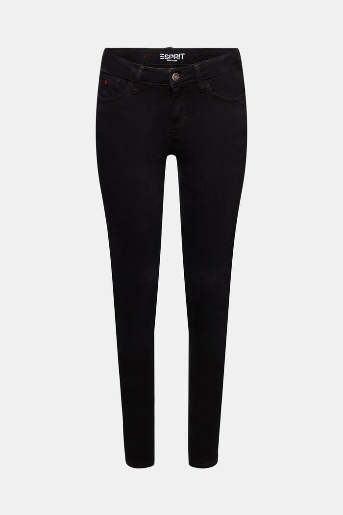Premium skinny jeans met middelhoge taille, BLACK DARK WASHED, detail image number 7