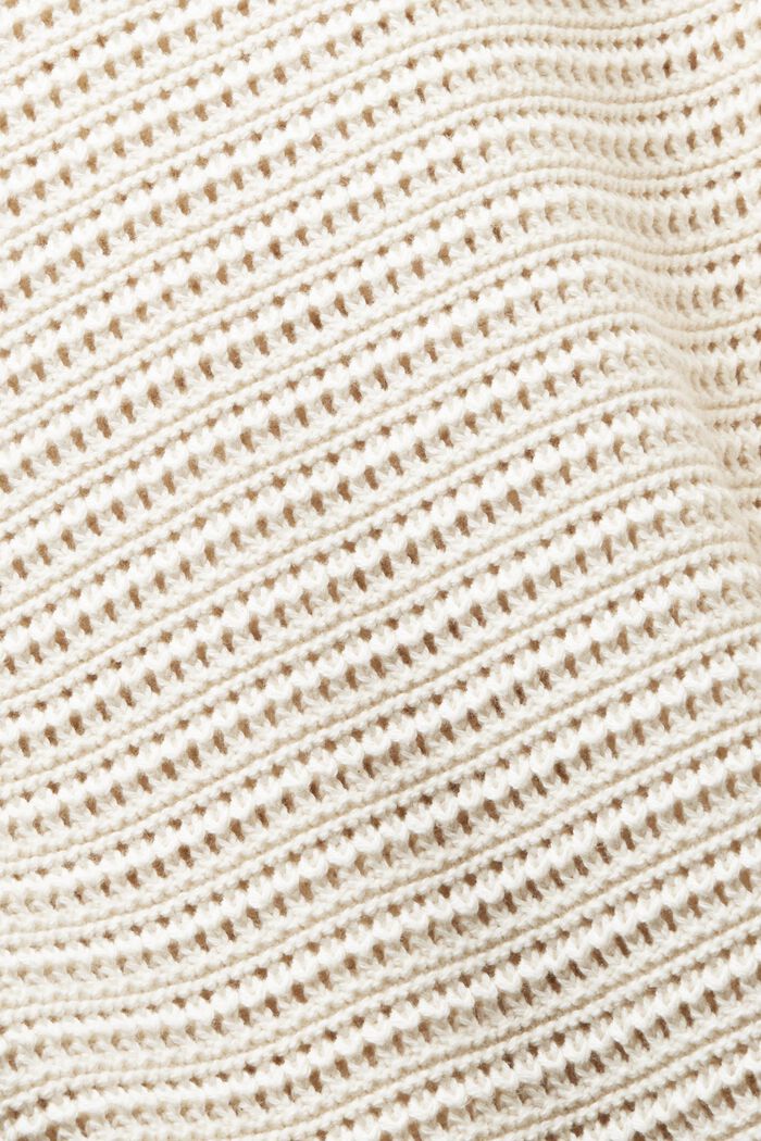 Opengebreide trui met ronde hals, BEIGE, detail image number 4