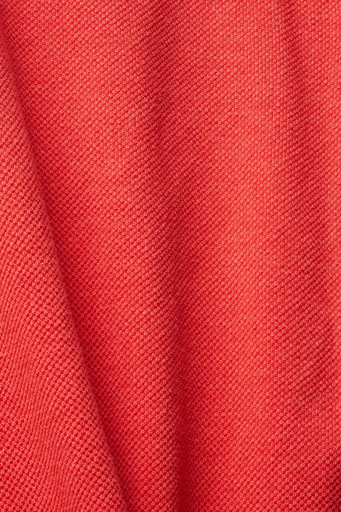Poloshirt van gestructureerd breisel, RED, detail image number 4