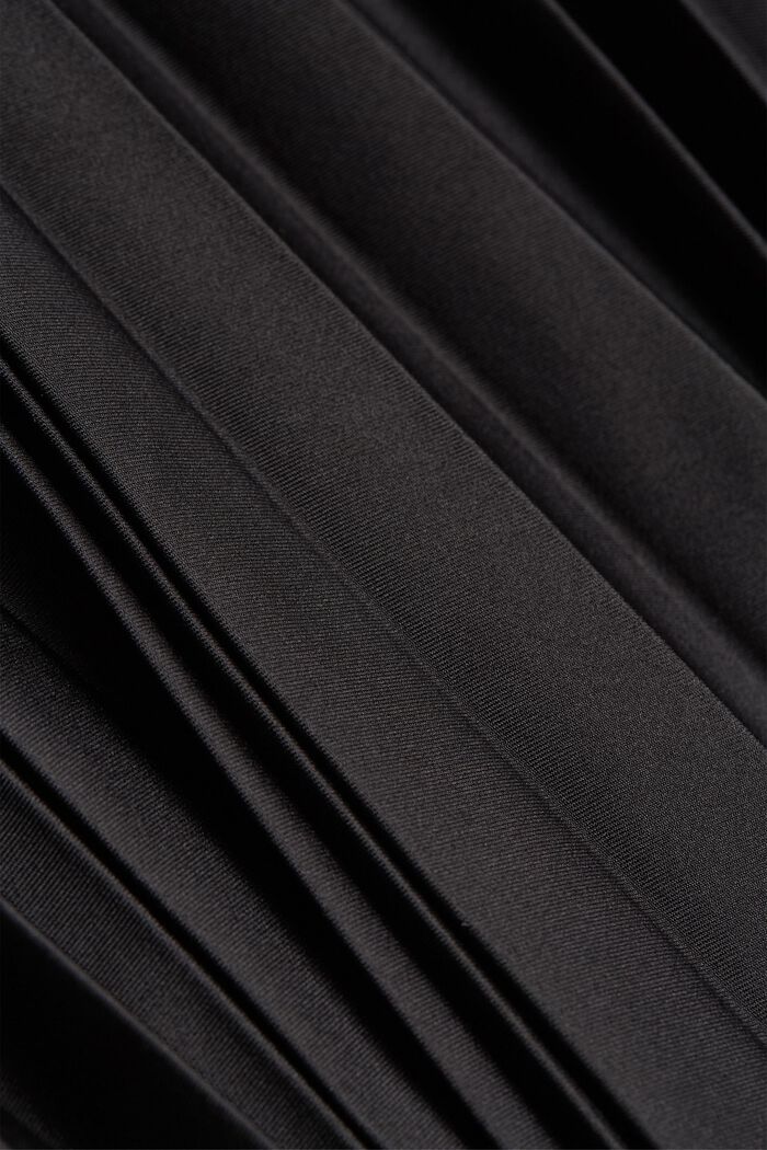 Gerecycled: Plooirok met elastische band, BLACK, detail image number 4