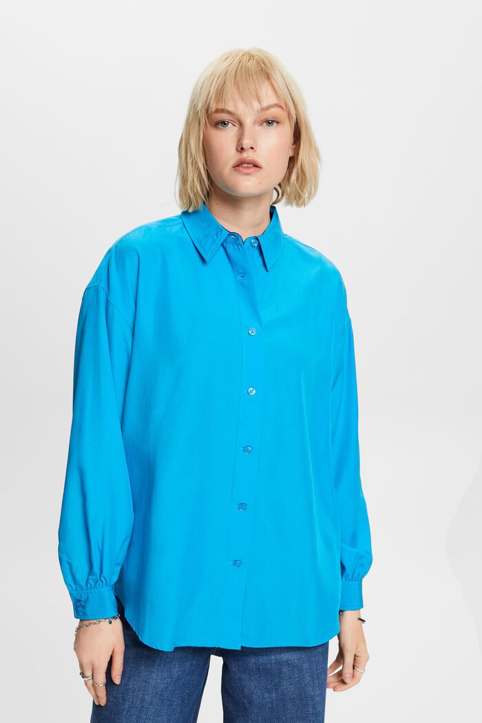 Oversized overhemdblouse, BLUE, detail image number 0