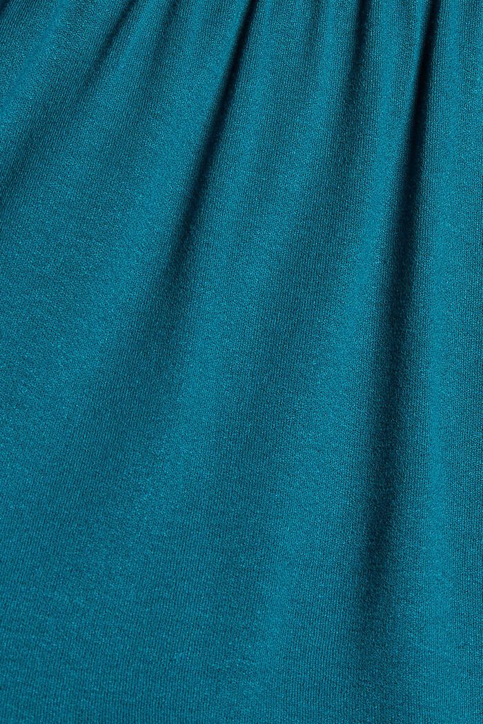 Jersey jurk met ruches, LENZING™ ECOVERO™, EMERALD GREEN, detail image number 4