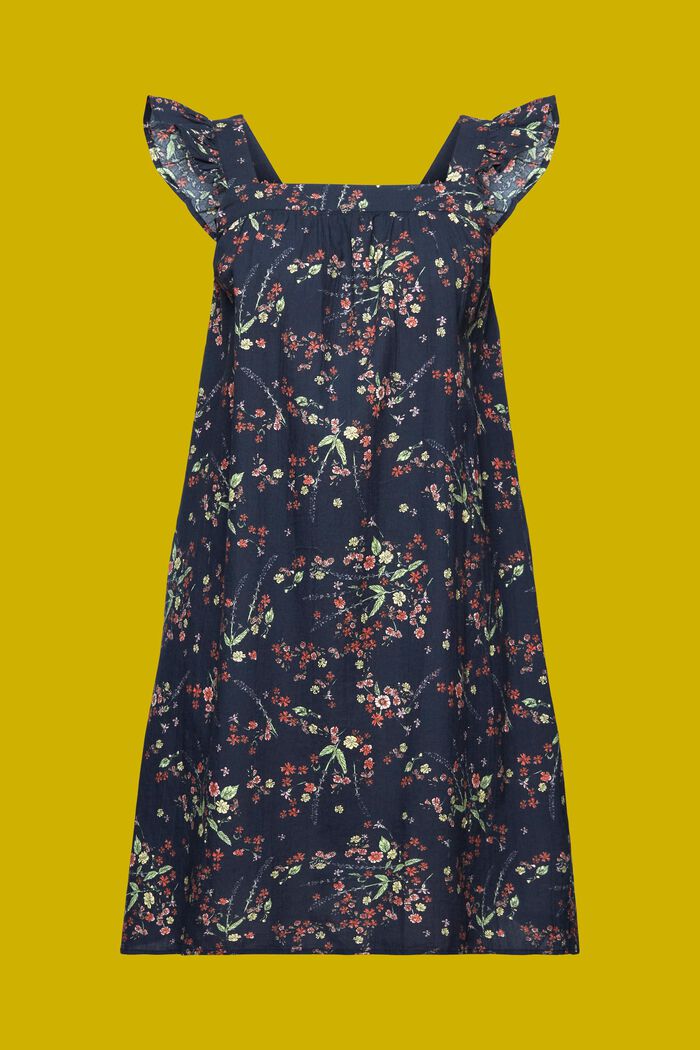 Mini-jurk met print, 100% katoen, DARK BLUE, detail image number 7