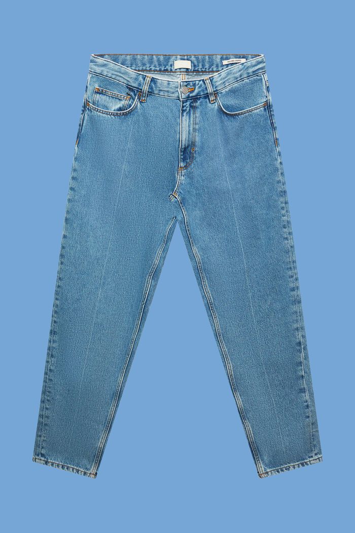 Retro, relaxed fit jeans met duurzaam denim, BLUE MEDIUM WASHED, detail image number 7