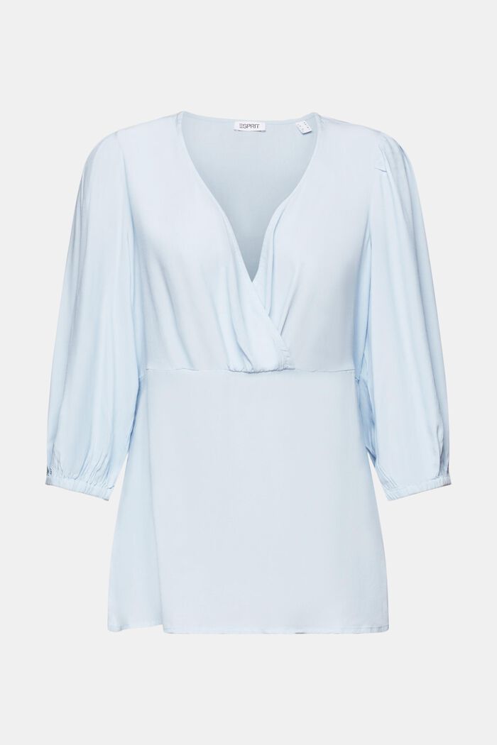 Crêpe blouse met gerimpelde mouwen, LIGHT BLUE, detail image number 6