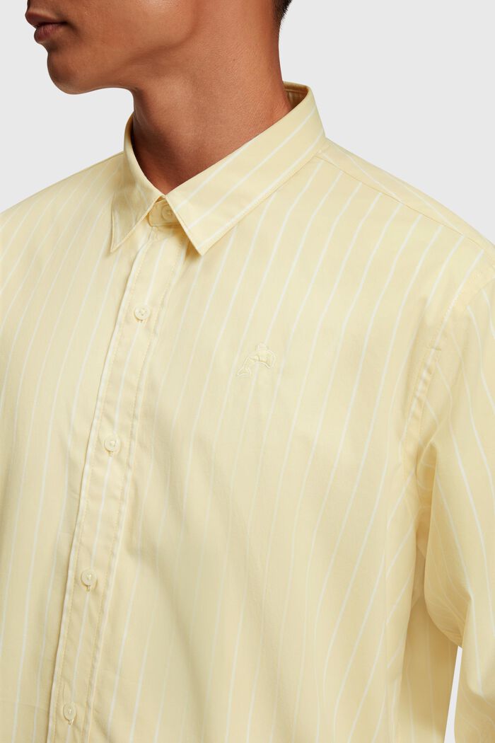 Gestreept shirt van popeline met relaxed fit, SUNFLOWER YELLOW, detail image number 2
