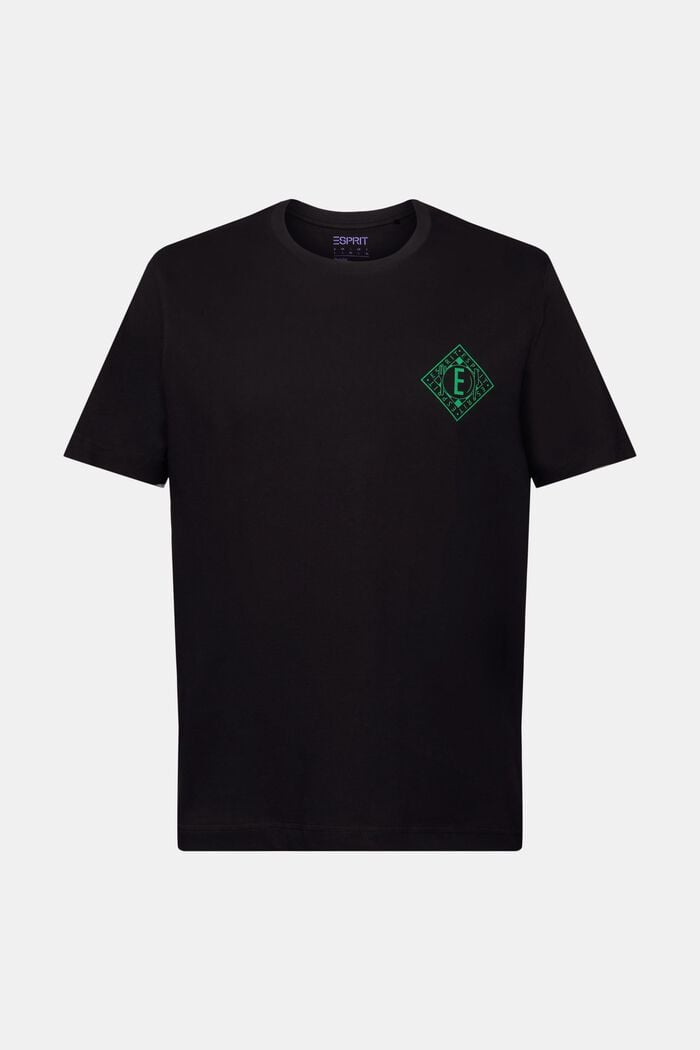 T-shirt van katoen-jersey met logo, BLACK, detail image number 5