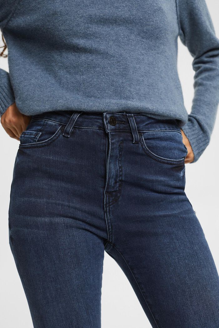 High-rise skinny jeans met stretch, BLUE BLACK, detail image number 2