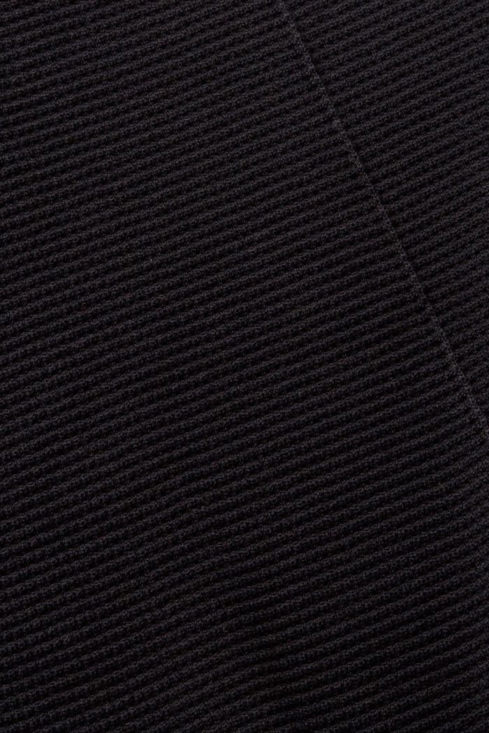 Gestructureerde ronde trui, biologisch katoen, BLACK, detail image number 1