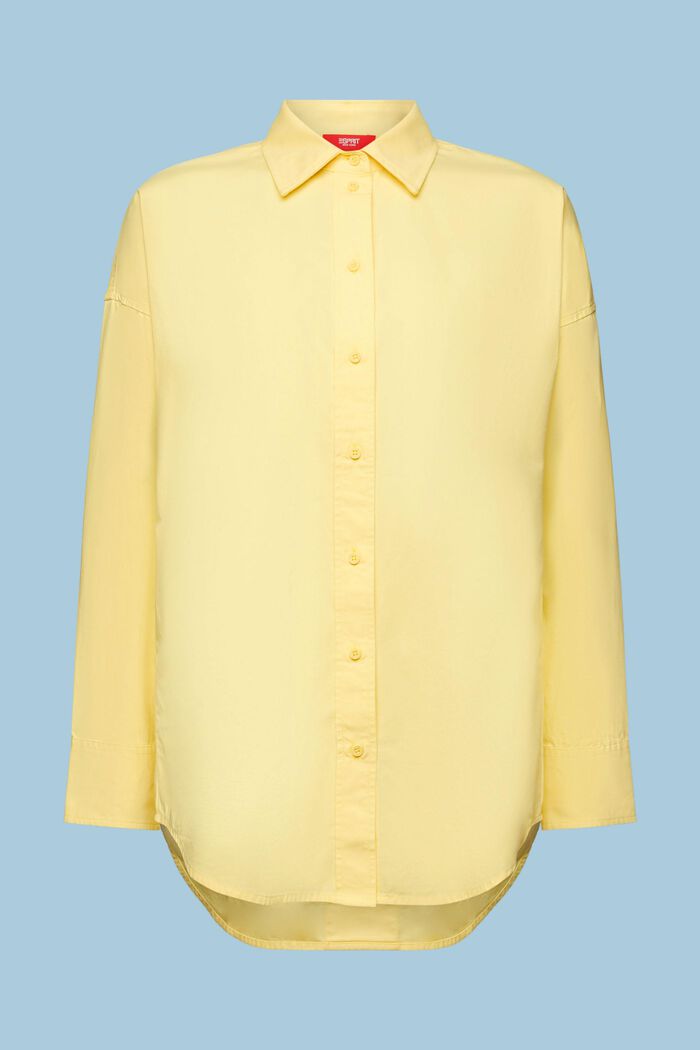 Shirt van katoen-popeline, PASTEL YELLOW, detail image number 6