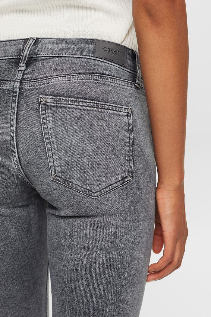 Slim fit jeans met middelhoge taille, GREY MEDIUM WASHED, detail image number 4