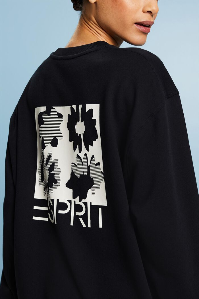 Oversized sweatshirt met print, BLACK, detail image number 5