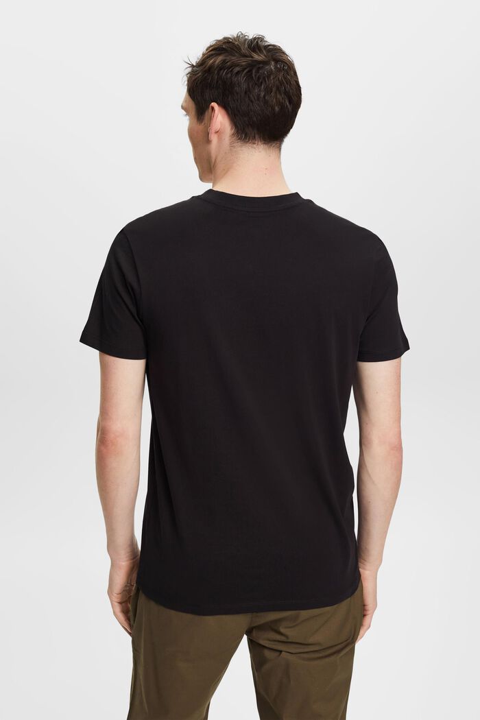 Slim fit katoenen shirt met V-hals, BLACK, detail image number 3