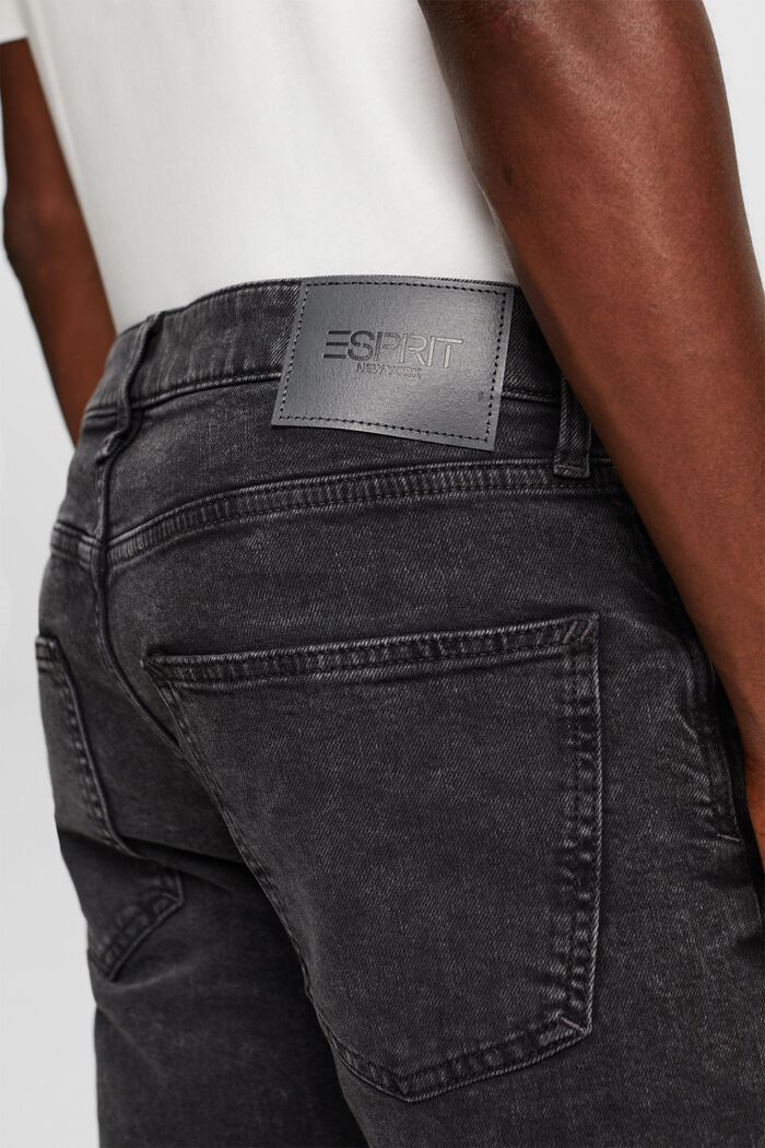 Slim fit jeans met middelhoge taille, BLACK MEDIUM WASHED, detail image number 4